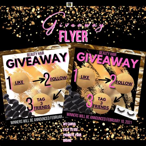 Diy Canva Template Giveaway Flyer Canva Flyer Giveaway Etsy