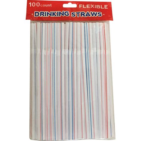 Generic Flexible Drinking Straws 100 Count