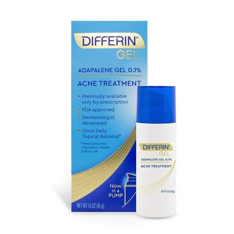 Differin Adapalene Gel 01 Acne Treatment 45g 90 Day Supply Pump