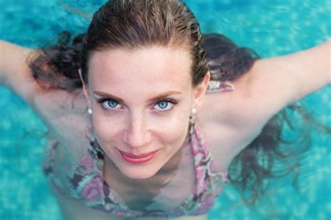 Woman Swimming In Pool Stock Image Image Of Relax Pretty 51396585