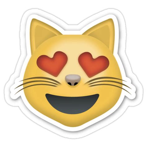 Cat Heart Eyes Emoji Sticker Stickers By Youtubemugs Redbubble