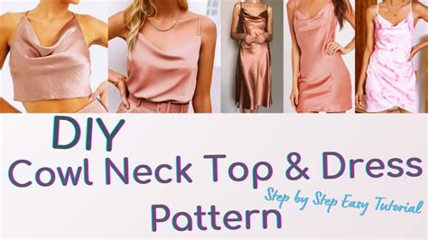 Diy How To Make Cowl Neck Top And Dress Pattern Youtube