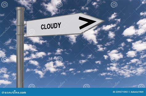 Cloudy Traffic Sign Stock Illustration Illustration Of Cloudscape