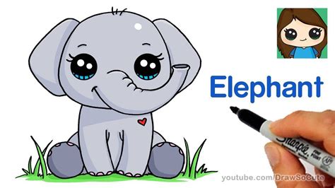 How To Draw An Elephant Easy Youtube Elephant Drawing
