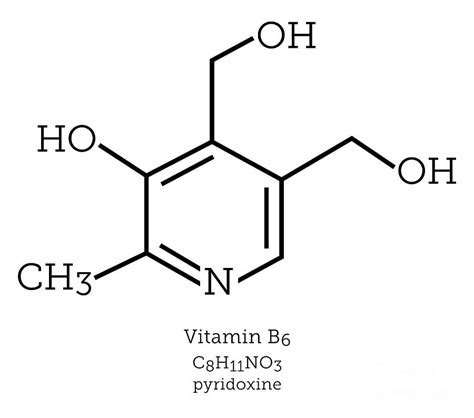 Molecular Structure Of Vitamin B6 By Greg Williamsscience Photo Library