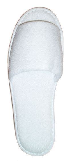 Plain White Open Toe Slippers For Hotel Guest Bedrooms Bunzlrafferty