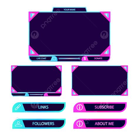 Gaming Twitch Panels Vector Png Images Twitch Panel Overlay Isolated