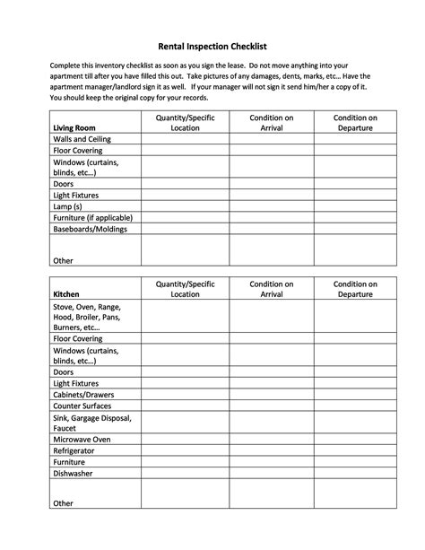 Printable Home Inspection Checklists Word Pdf