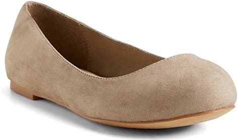 Faux Suede Round Toe Ballet Flats Wide Width Flats