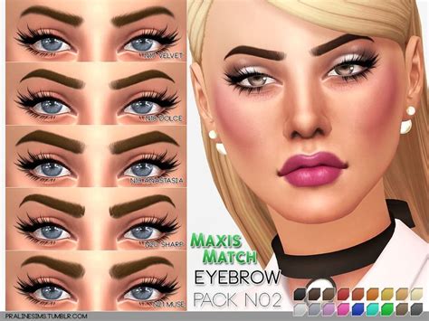 5 Maxis Match Style Eyebrows In 18 Usual Colors All Ages All Genders