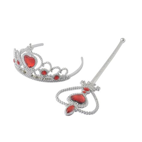 Princess Queen Accessories Tiara Crown Hair Band Magic Wand Silver Tone