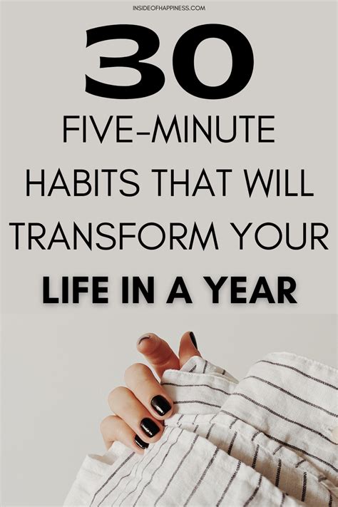 Five Minute Habits That Will Change Your Life In A Year Life Habits Life Changing Habits