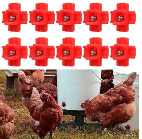 10 Horizontal Side Mount Chicken Nipples Water Automatic Poultry Waterer No Mess Ebay