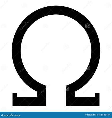 Omega Greek Symbol Capital Letter Uppercase Font Icon Black Color