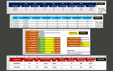 Planilha De Controle De Metas De Vendas Em Excel Planilhas Microsoft Excel Vender