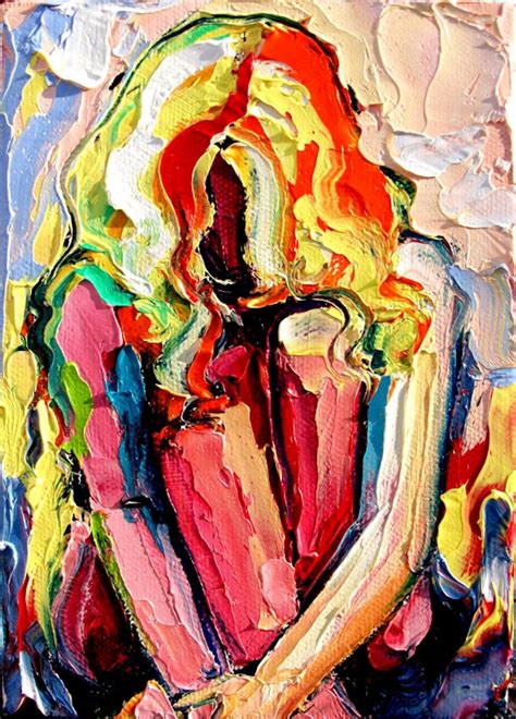 Abstract Female Figure Art Nude Abstract Painting Fine Bongo Drums