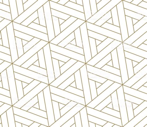 Modern Simple Geometric Vector Seamless Pattern With Gold Line