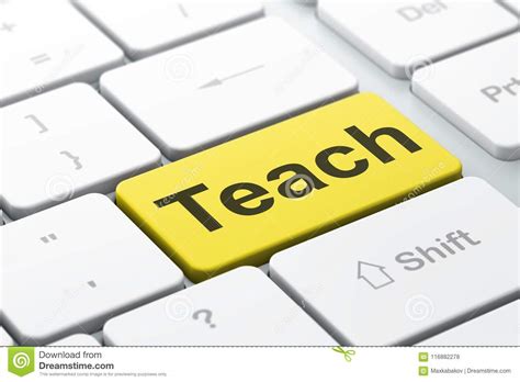 Education Concept: Teach On Computer Keyboard Background Stock ...
