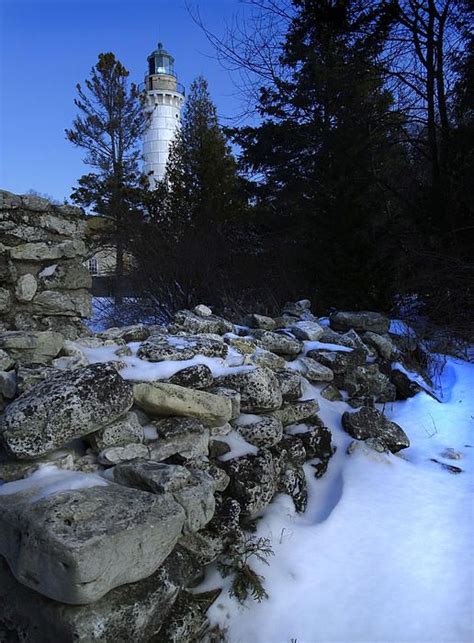 Cana Island Lighthouse Winter Blues By David T Wilkinson Cana Island