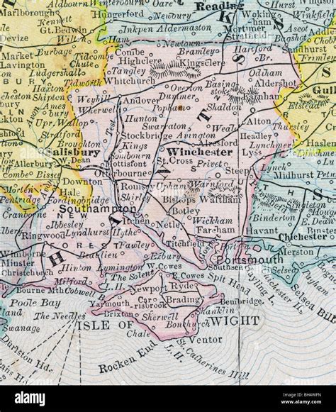Mappa Vecchia Di Hants County Originali Dalla Geografia Textbook 1884