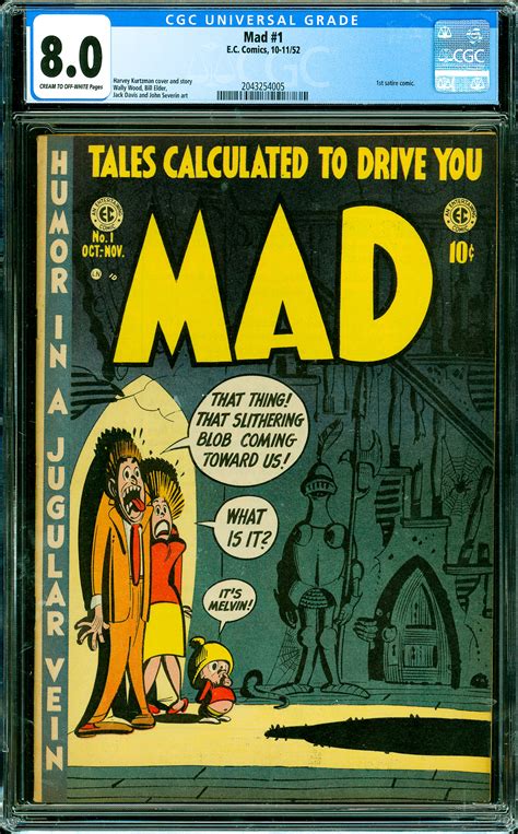 Mad 1 Cgc Graded 80 1st Satire Comic Comic Books Golden Age