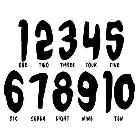 Students in preschool can begin by learning to count to 10, then 15, 20, and even 30. 8 Best Images of Printable Very Large Numbers 1 10 - Large Printable Numbers 1 10, Black Large ...