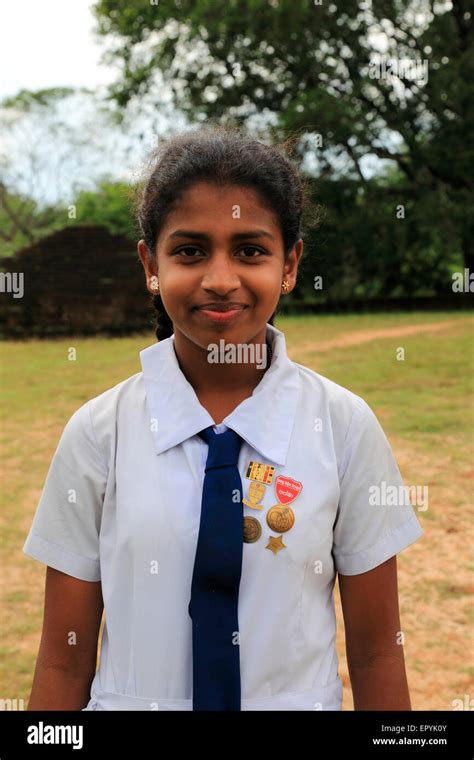 Portrait School Girl Uniform Sri Lanka Hi Res Stock Photography And