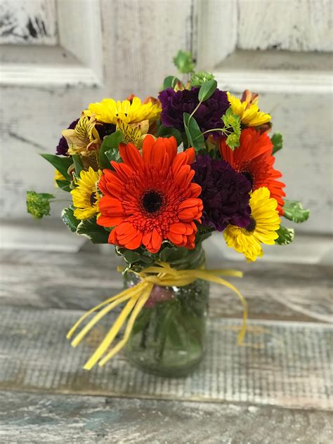 Easy mobile checkout · 7 day freshness guarantee Fresh Flowers in a mason jar - Color of you choice in ...