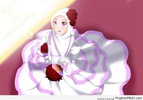 Hijabi Bride Anime Drawing Drawings Prophet Pbuh Peace Be Upon Him