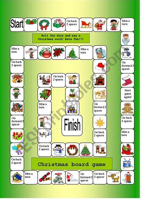 Christmas Board Game Esl Worksheet By Kucheryavaya