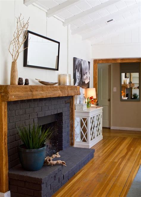 Black Painted Brick Fireplace Fireplace Guide By Linda