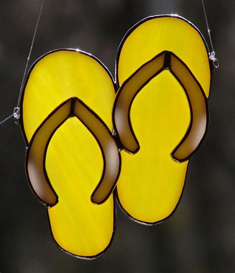 Stained Glass Flip Flops By Theglassmenagerie On Etsy Stained Glass Suncatchers Stained Glass
