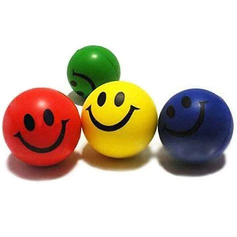10x Bouncy Ball Anti Stress Ball Crunch Ball Hand Exerciser Smiley Face
