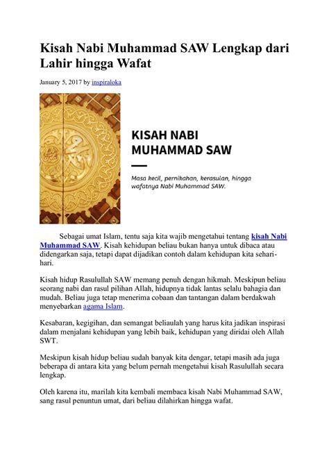 Teks Bercerita Kisah Nabi Muhammad Berikut Kisah Nabi Muhammad Dari