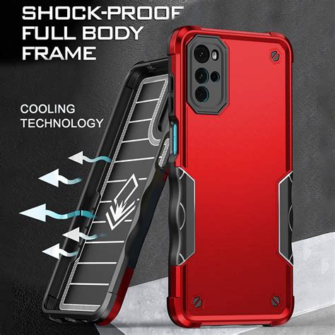 Heavy Duty Shockproof Case For Motorola Moto G22 Red