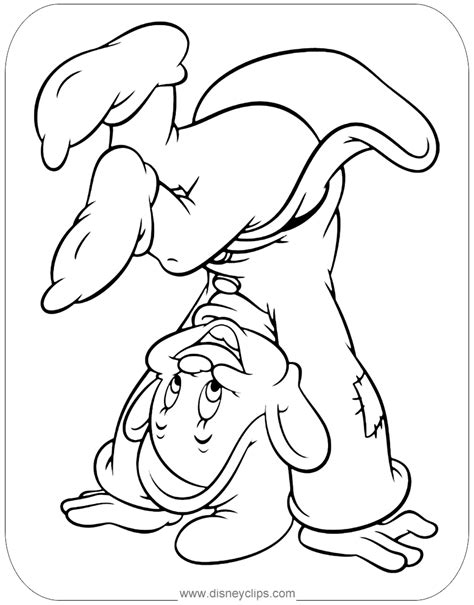 Grumpy, dopey, doc, happy, bashful, sneezy, and sleepy print for free! Snow White and the Seven Dwarfs Coloring Pages (5 ...