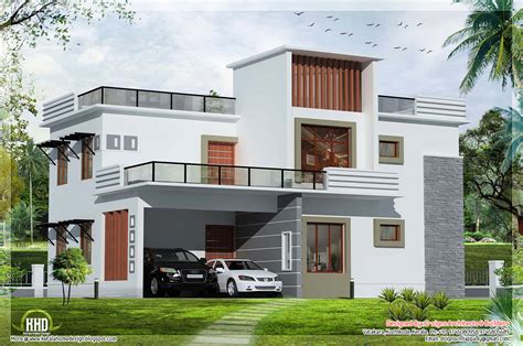 3 Bedroom Contemporary Flat Roof House Kerala Home