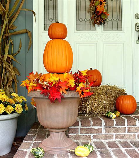 Pumpkin Topiaries Diy And Fall Front Door Decorations With Lowes