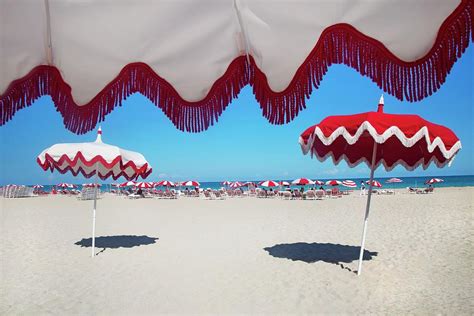 Beach Umbrellas In South Beach Miami Digital Art By Claudia Uripos Fine Art America