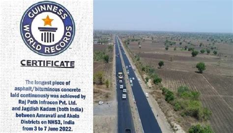 Nhai Creates Guinness World Record By Continuously Laying 75 Km Of