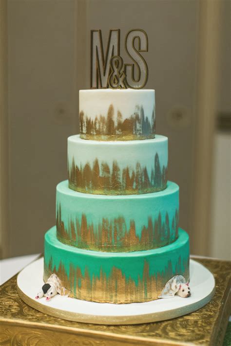 Teal Mint And Gold Modern Wedding
