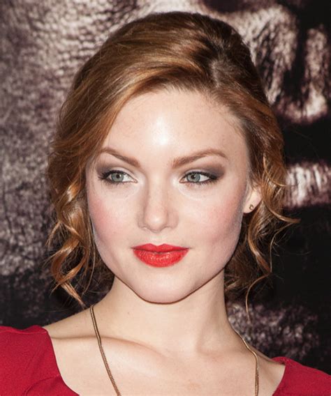 Holliday Grainger Medium Curly Formal Updo Hairstyle Ginger Red Hair Color
