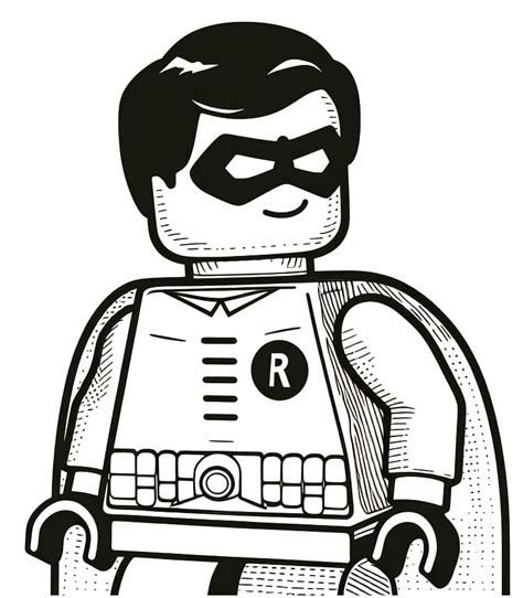 Smiling Lego Robin coloring page - Download, Print or Color Online for Free