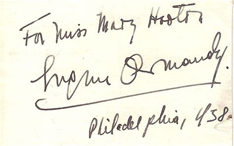 Autograph Signature Of The Hungarian American Conductor Eugene Ormandy Dated Philadelphia