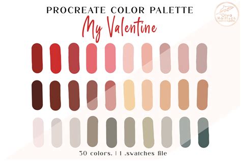 Boho Procreate Color Palette Romantic Valentine Color Swatches By Olya Haifisch Thehungryjpeg