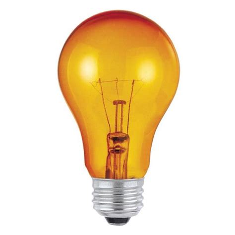 100a19/rs/tough coat (safety) | upc: Westinghouse A19 25 Watt Medium Base Amber Incandescent Lamp