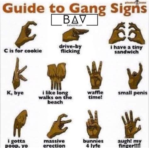 Gang Signs Gang Signs Sign Language Words Funny Signs