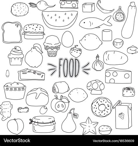 Hand Drawn Cut Food Outline Royalty Free Vector Image