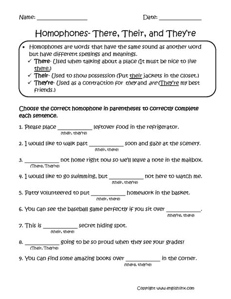 This is a very important skill to. Choosing There, Their, They're Homophones Worksheets ...