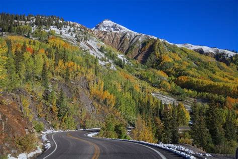 Highway Through The Colorado Rockies In Fall Stock Photo Image 34547074